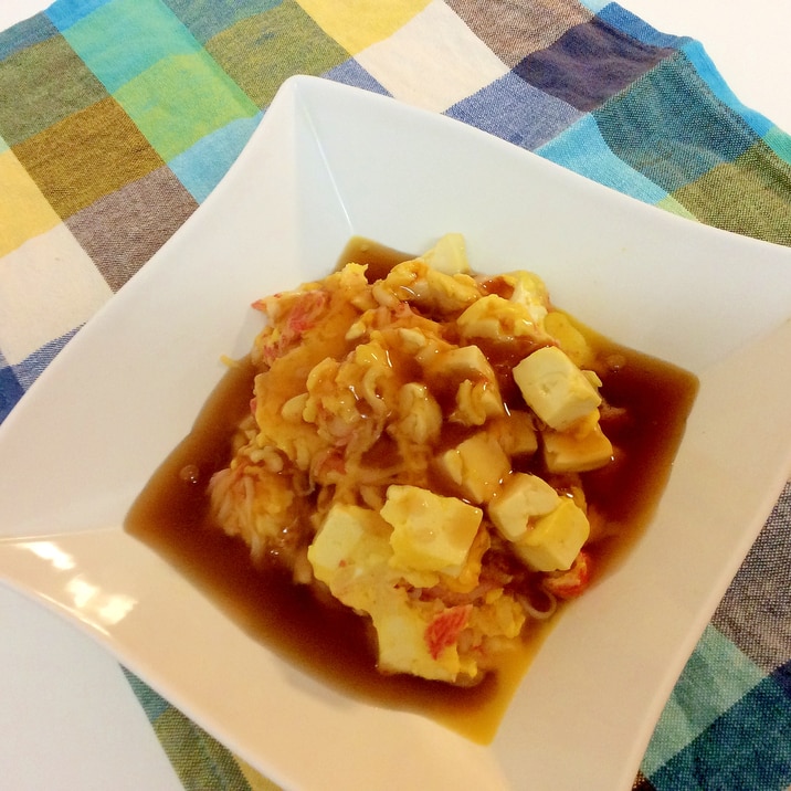 豆腐でカサ増し!かに玉の甘酢あんかけ